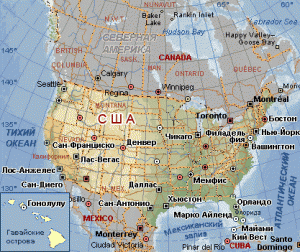 Карта США по штатам